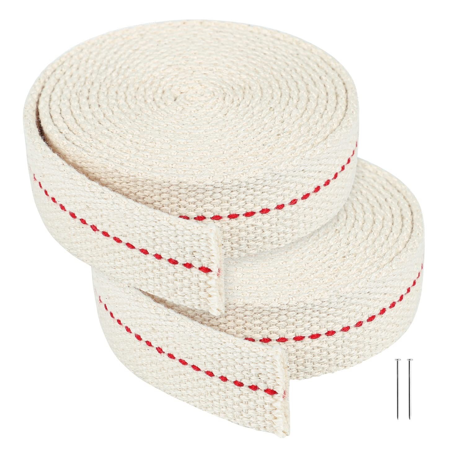 13 Feet/ 2 Rolls Cotton Oil Lamp Wick, 7/8 Inch 7/8"-13 feet, Beige