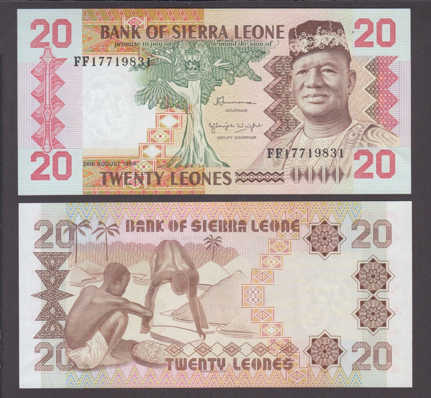 Sierra Leone banknote P.14b 100 Leones 24-8-1984, EF-AU We Combine   2003