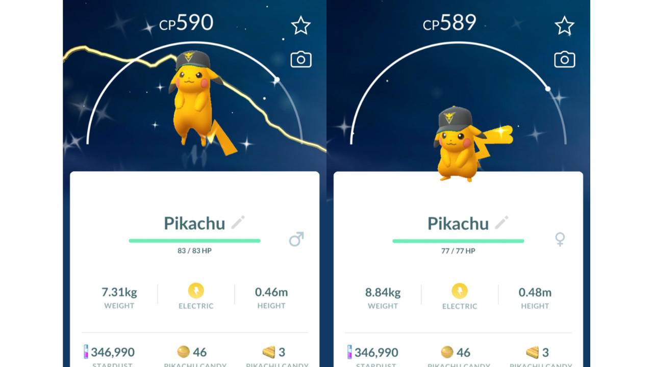 ⚡Shiny (Dazzling) Pikachu Wearing Team Instinct Hat Pokemon GO⚡Registered Only