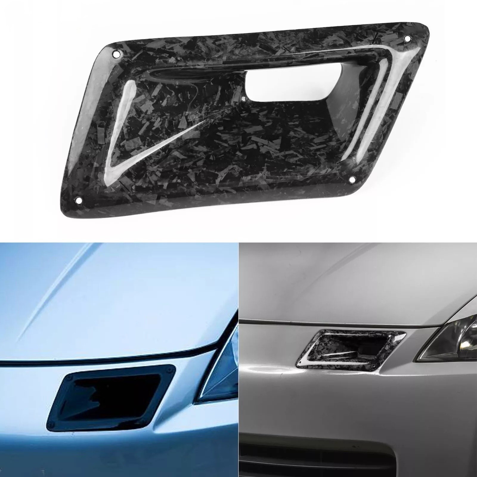1Pcs Forged Carbon Fiber Exhaust port Cover Frame Trim For 2006-2009 Nissan 350Z