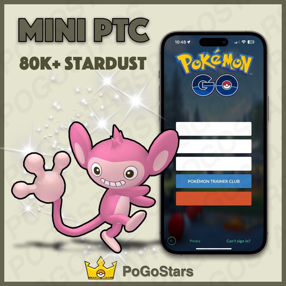 Pokémon PTC GO - Shiny Aipom - 80K Stardust✨Read Description✨