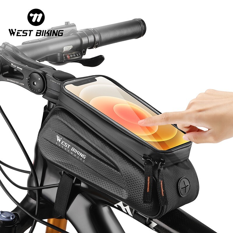 WEST BIKING Hard Shell Bicycle Front Frame Top Tube Bag Cycling Bike Bag 1.5L