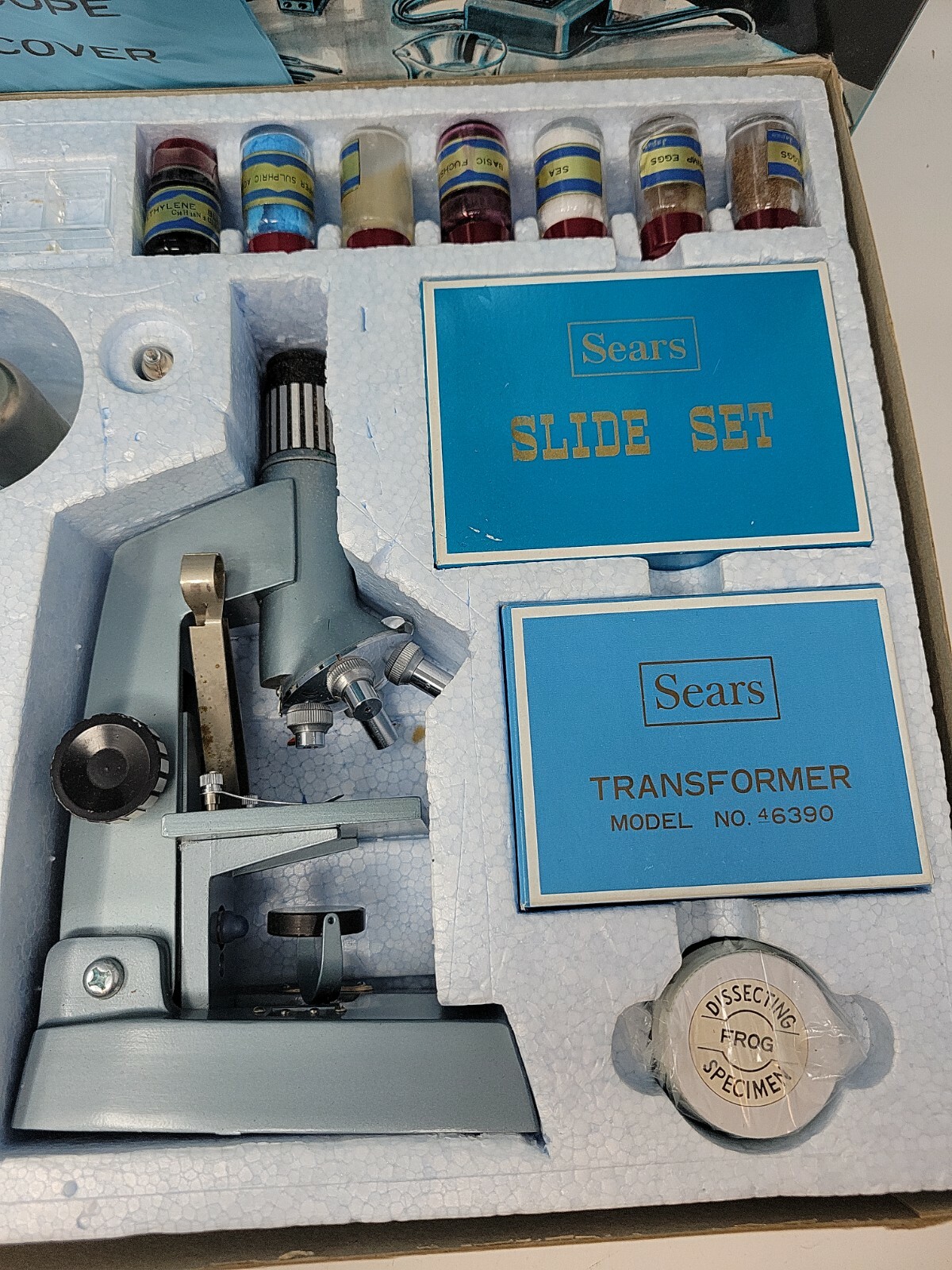 Vintage Sears Zoom Micro Lab Kit Master Microscope 750 Power 6378 Science in Box