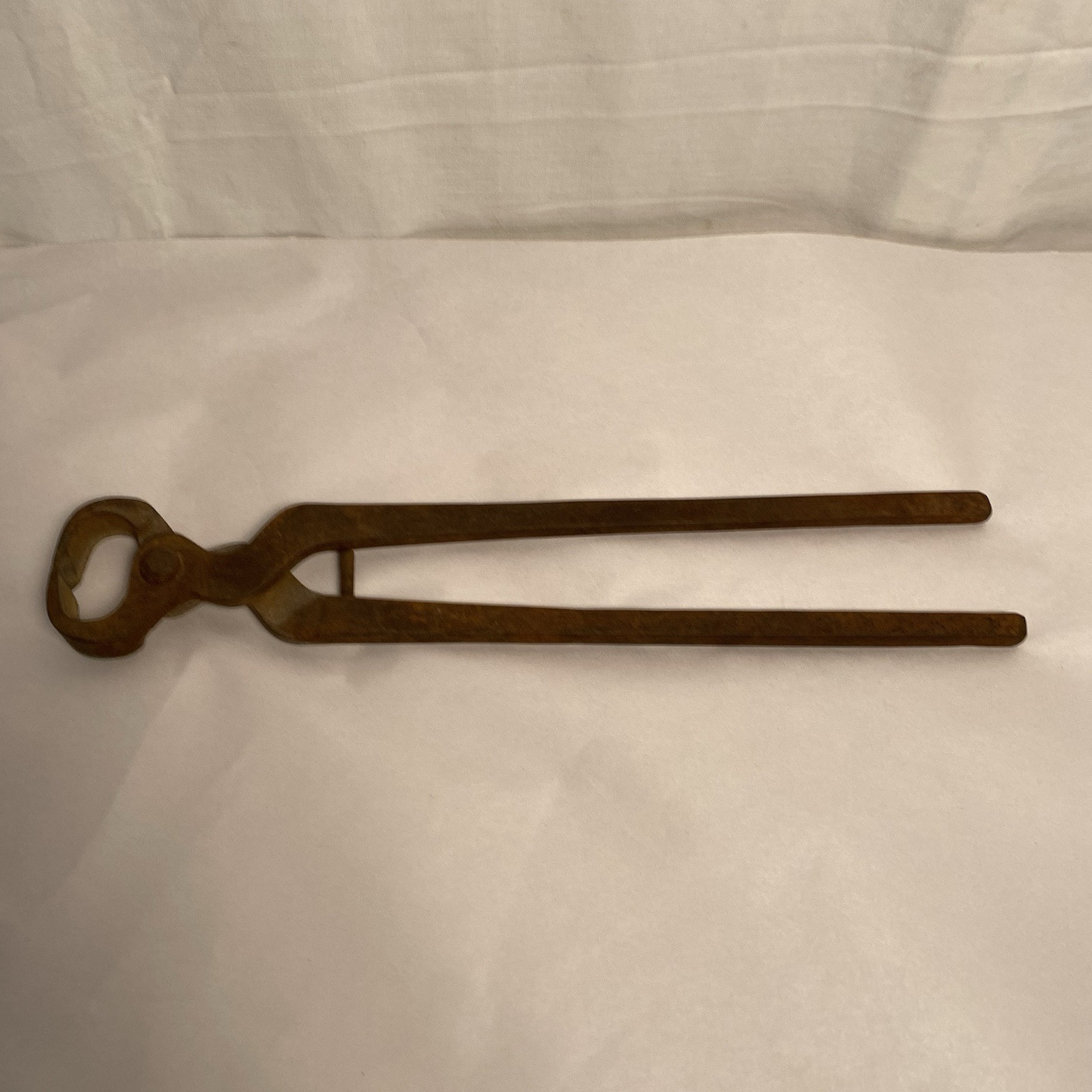 Antique Heavy Iron Pliers , Cutters Blacksmith Forging Tool Primitive 14”