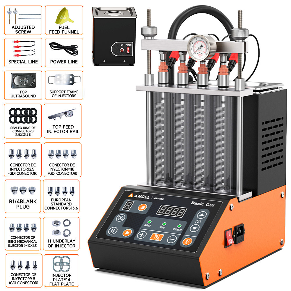 Ultrasonic Fuel Injector Tester Cleaner Machine GDI EFI For Gas Car Motorcycles