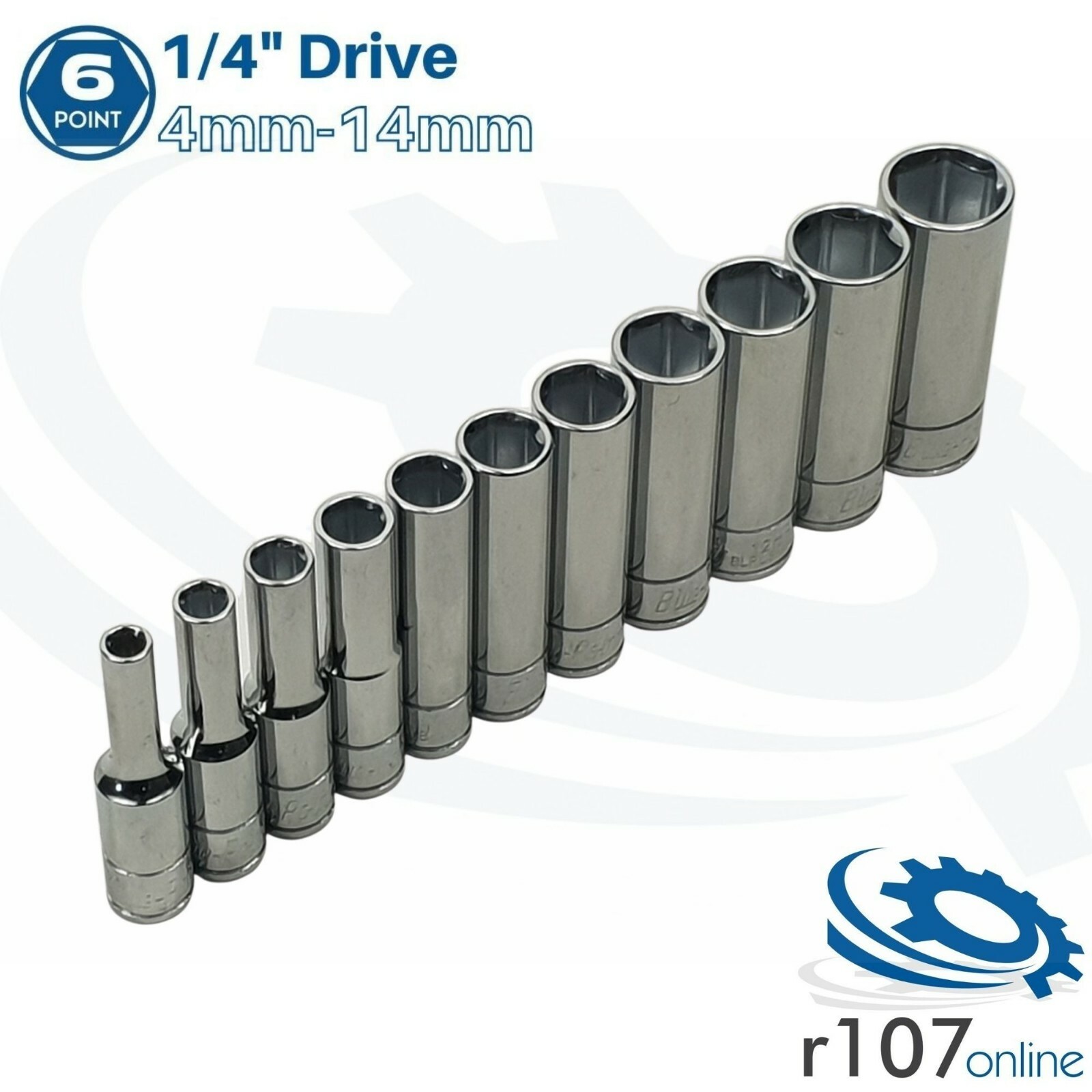 Blue Point 1/4" Deep Socket Set 4mm-14mm - As sold by Snap On