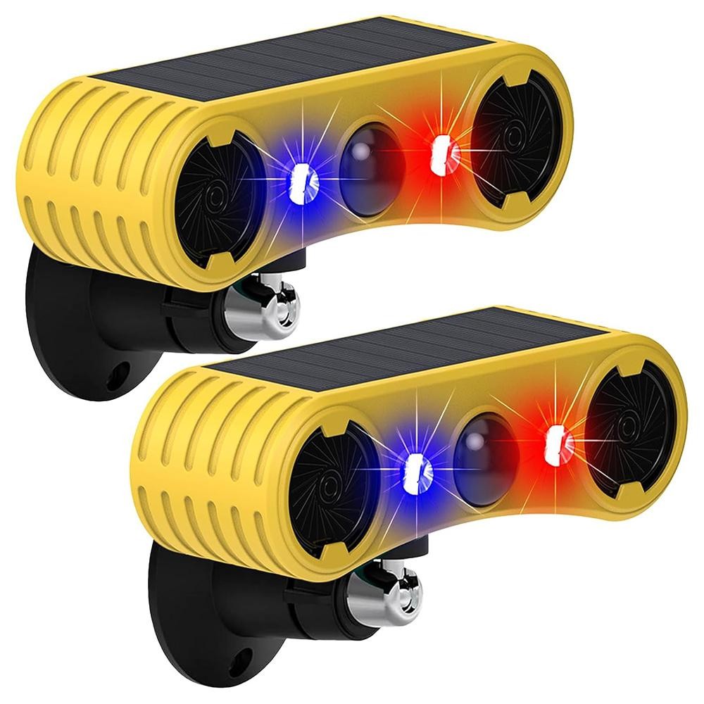 2X Outdoor Solar Wireless Motion Sensor Alarm 13 Sound Detector 130db Loud Noise