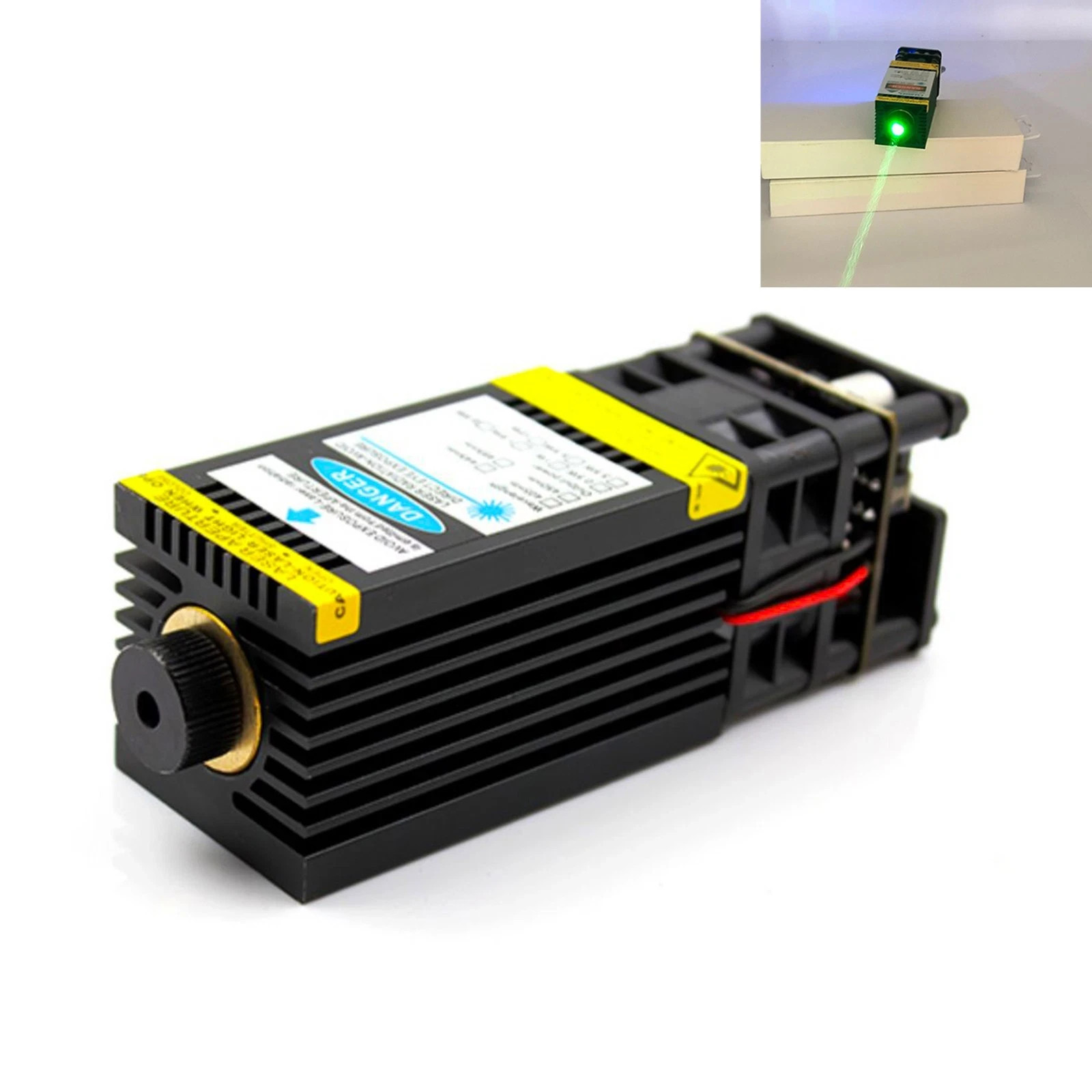 Focusable 520nm 1W 12V High-Power Green Laser Module w/ PWM & TTL Modulation