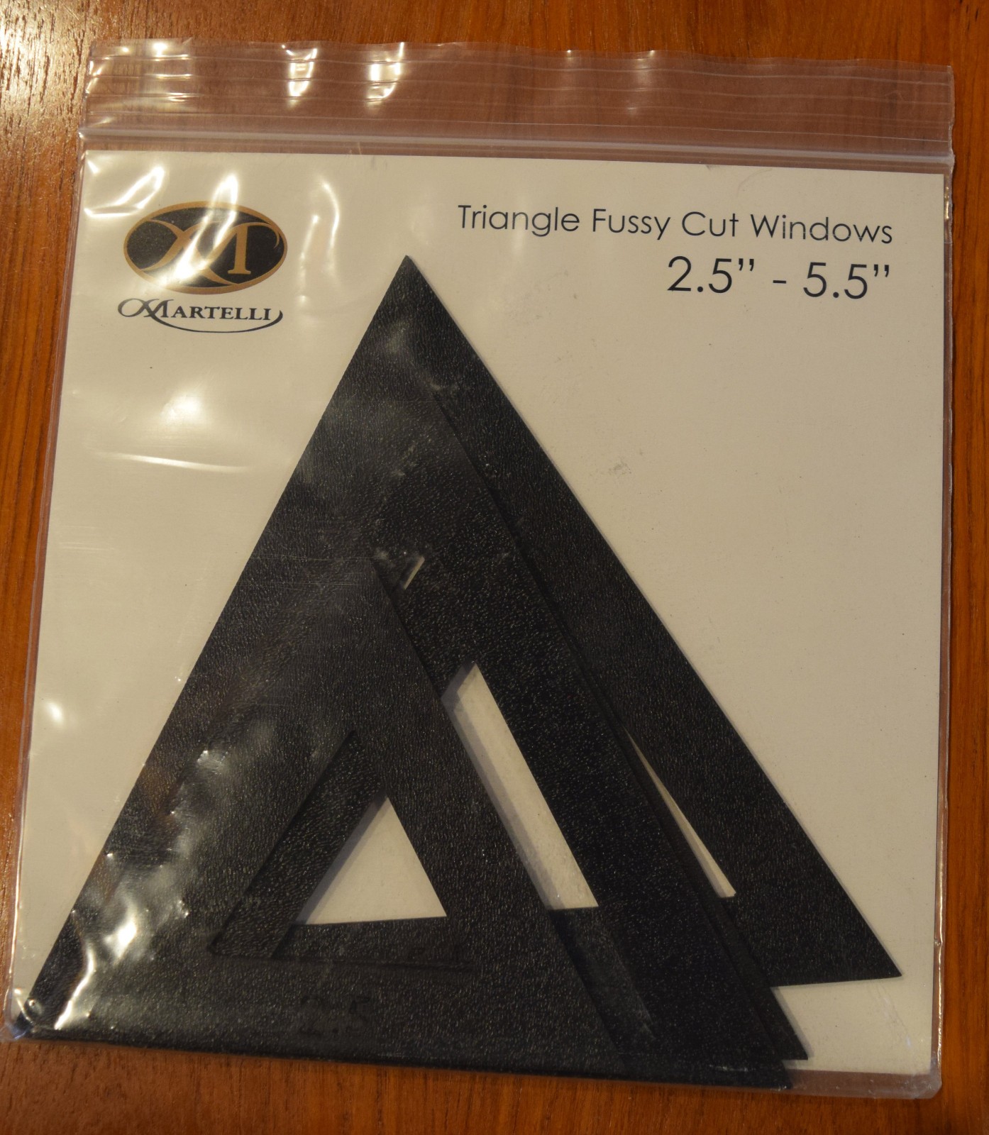 MARTELLI TRIANGLE FUSSY CUT WINDOWS 2.5" - 5.5" QUILTING, MINOR WEAR, SEE PHOTOS