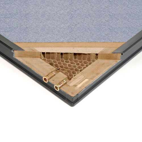 36-1/4"W x 72"H Office Partition Panel with Partial Window Blue