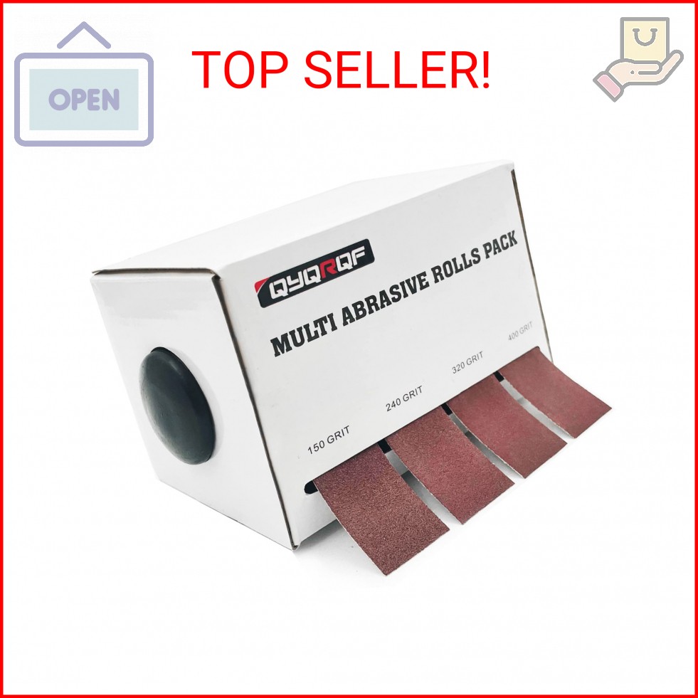 QYQRQF Emery Cloth Roll, 4 Grits Abrasive Sandpaper Rolls Assorted Sand Paper wi