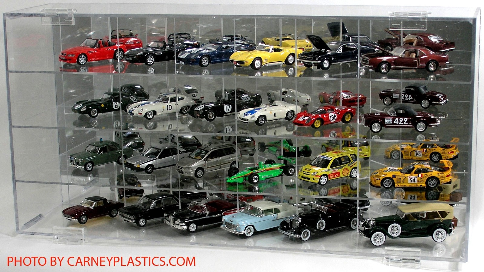 1:43 Scale Diecast model Display Case 24 Car Side Angle