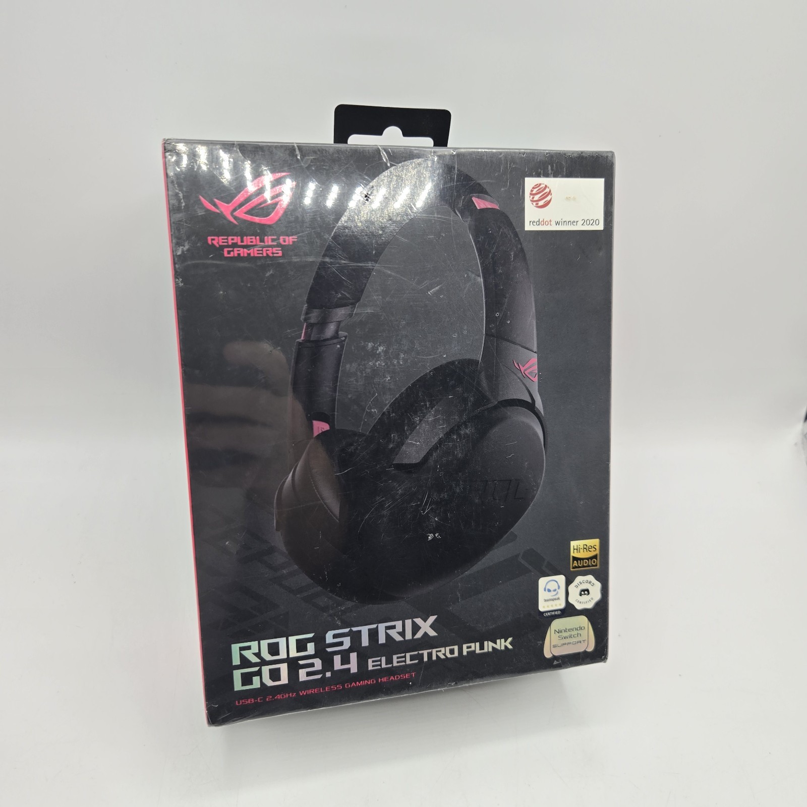 ASUS ROG Strix Go 2.4 Electro Punk Wireless Gaming Headphones New Sealed