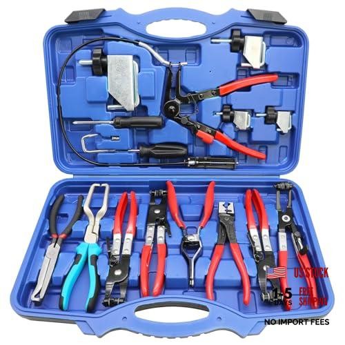 Hose Clamp Pliers Set 15pcs Hose Clamp Removal and Installation Tool Kit for