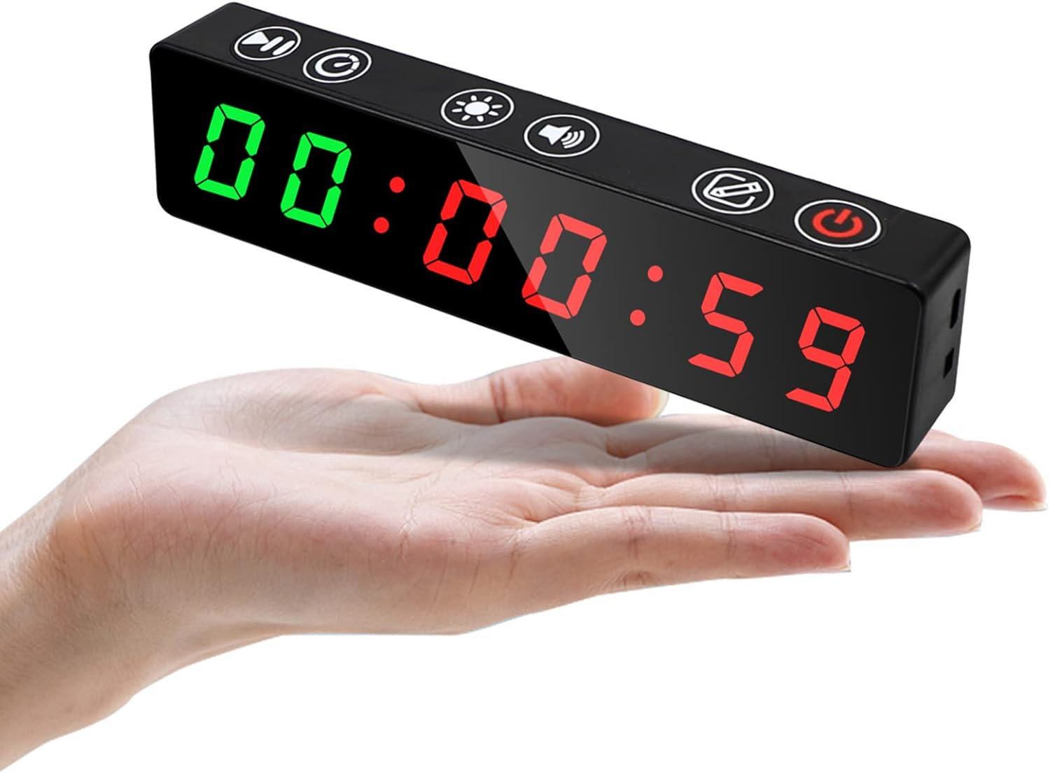 Gym Timer, Portable, Interval Timer with Rechargeable Battery and Built-In Magne