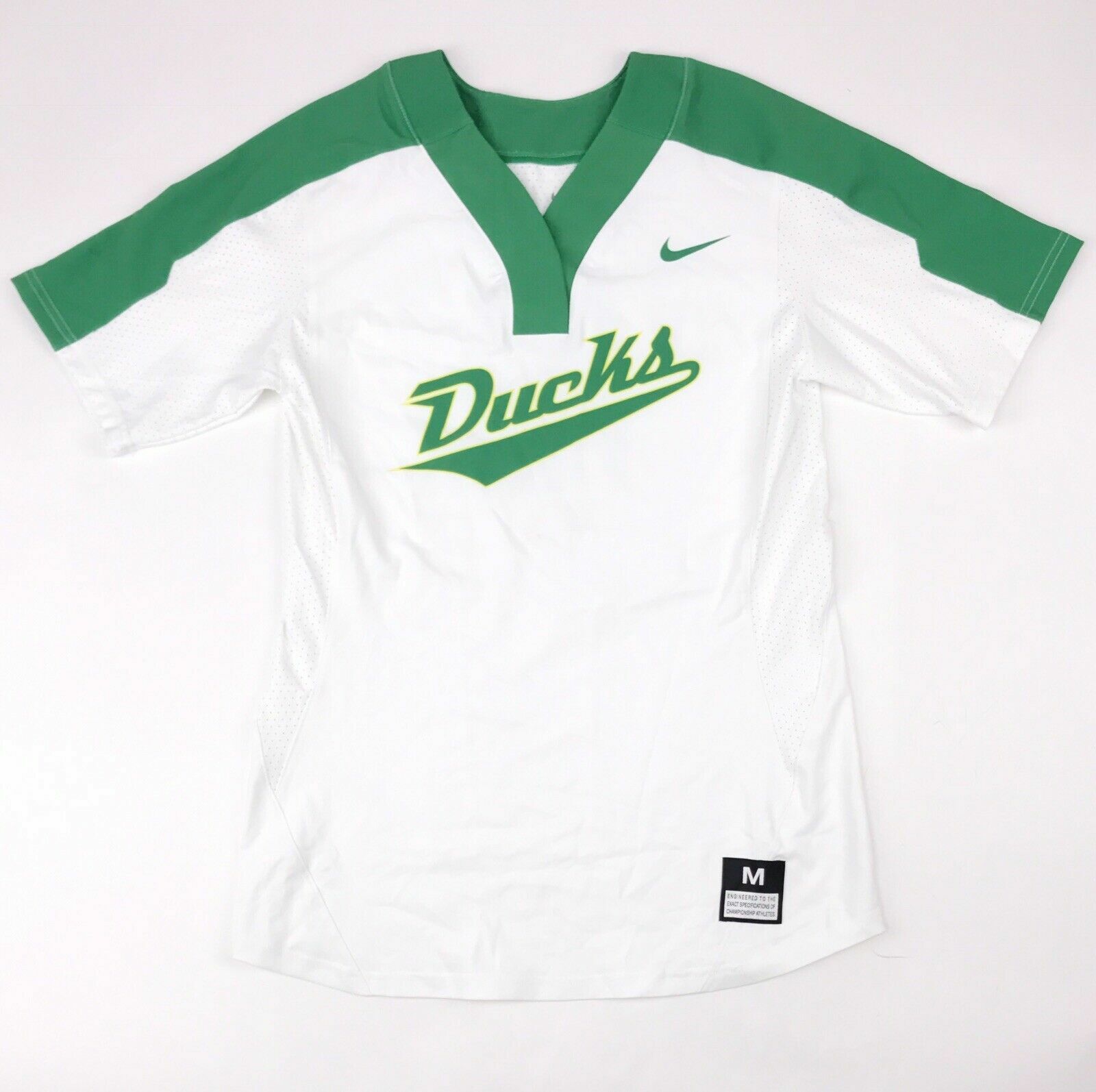 New Nike Oregon Ducks Softball Jersey #16 Women's Medium White Green 821992