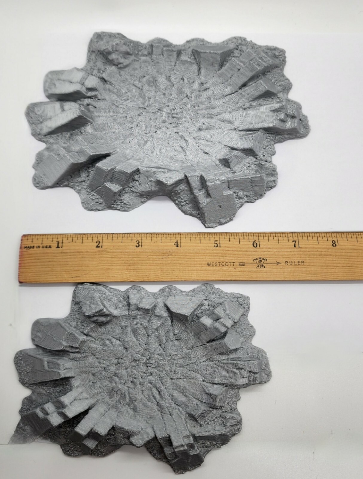 3D Printed Terrain Large Oval Battlefield Blast Craters Set for Tabletop Gaming