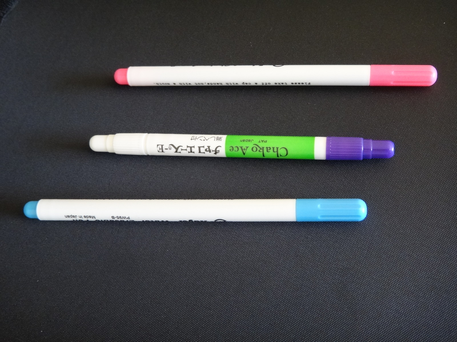 Set of 3 Erasable Pens Chako Ace, A95P, Adger PW-95B, PT10-VE