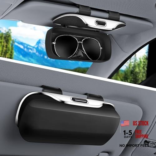 Sunglass Holder for Car Visor Clip, Car Accessories Visor Glasses Holder, Black
