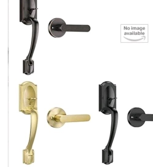 Manija de puerta delantera sin cerradura entrada exterior, reversible color Gold