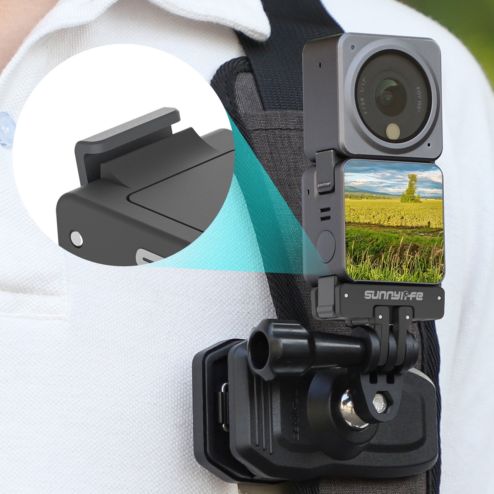 For OSMO ACTION 4/3/2 Magnetic Adapter Foldable Quick Release Board Expand