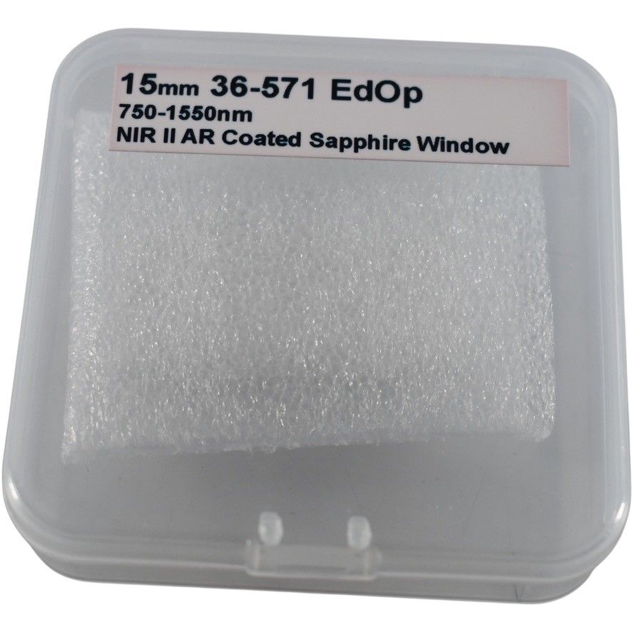 NEW Edmund Optics 36-571 15mm NIR II AR Coated Sapphire Optical Window 750-1550n