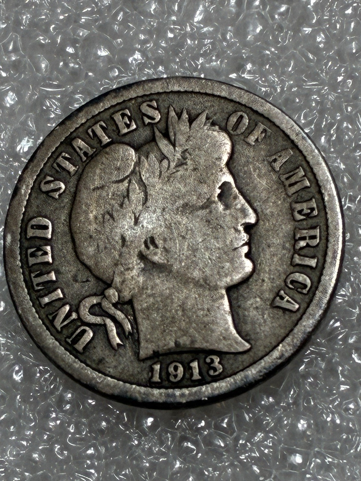 1913 Silver Barber Dime