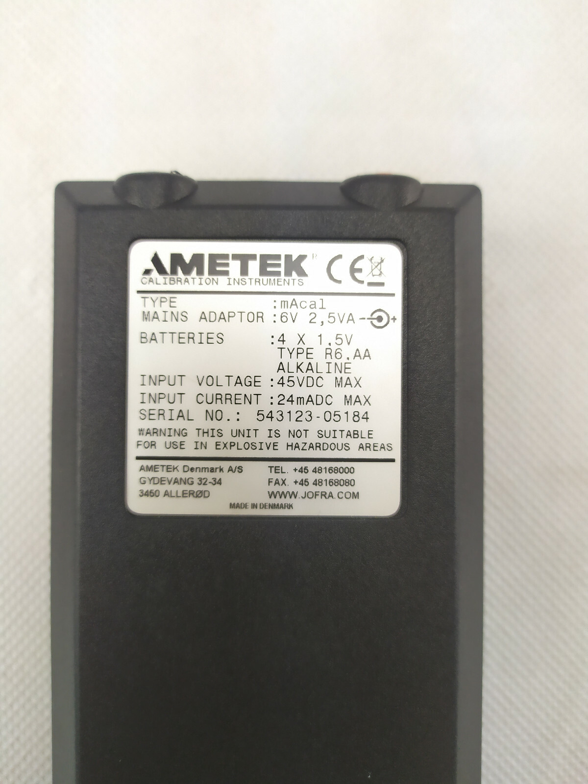 Ametek mAcal Loop Calibrator Jofra