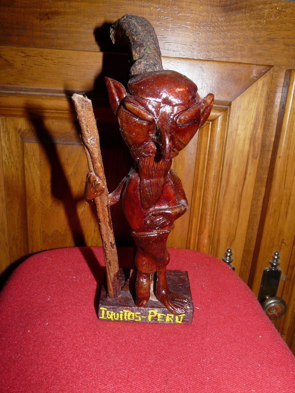 PERU AMAZON MYTHOLOGICAL FOREST CREATURE  CHULLACHAQUI CARVING