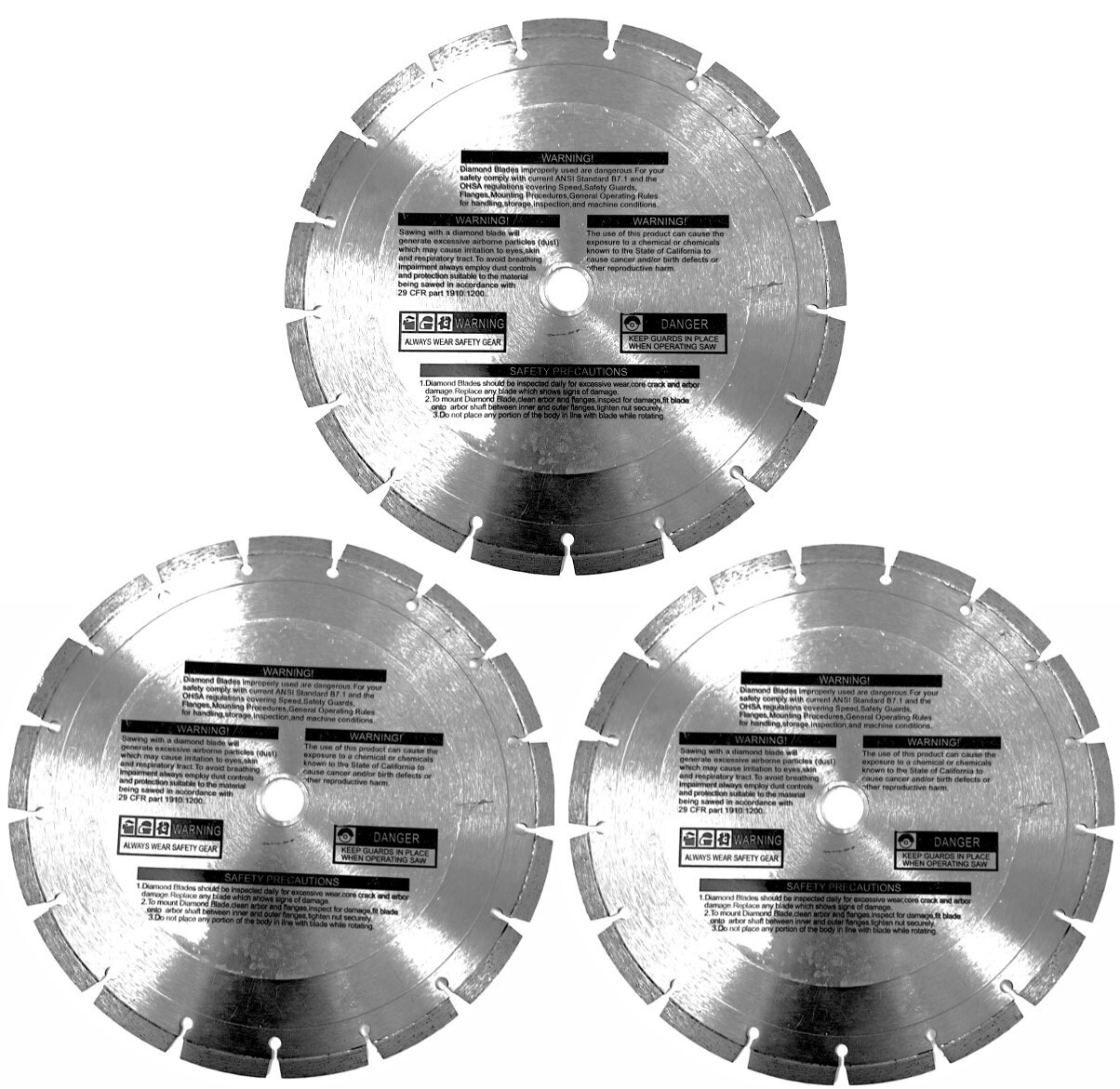 8'' Segmented diamond blade for Masonry, stone, concrete pavers (3 pack)