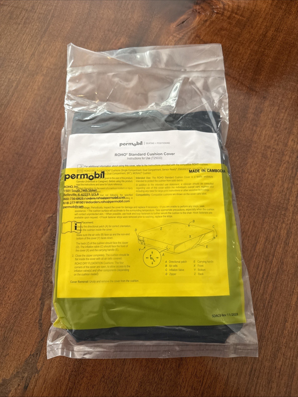Permobil Roho Standard Wheelchair Cushion Cover Fits 1R109LPC 2R109LPC MOS1816CA