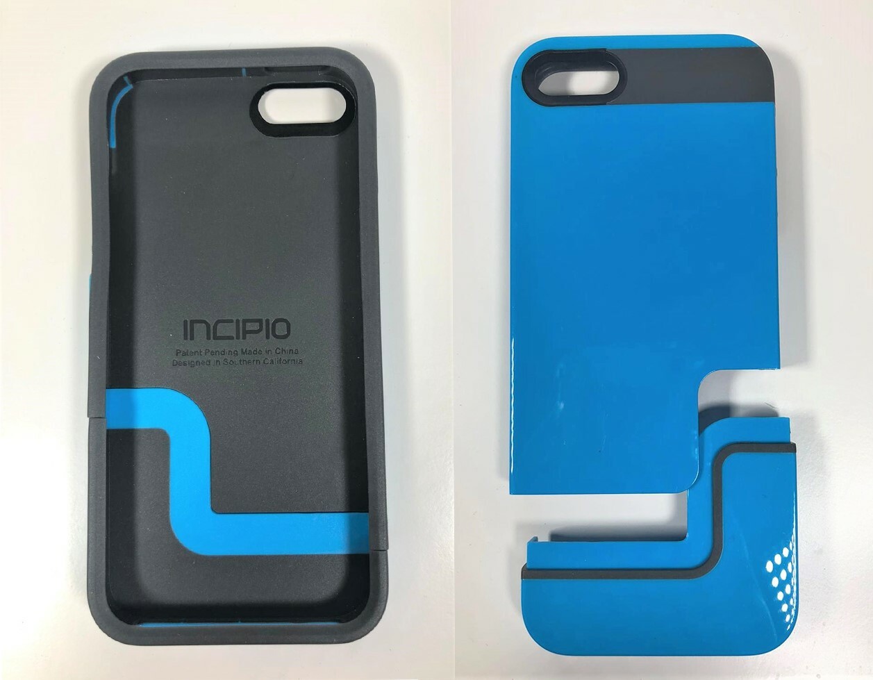 Incipio iPhone 5 Edge Pro Hard Cover Shell Slider Carrying Case Blue & Gray