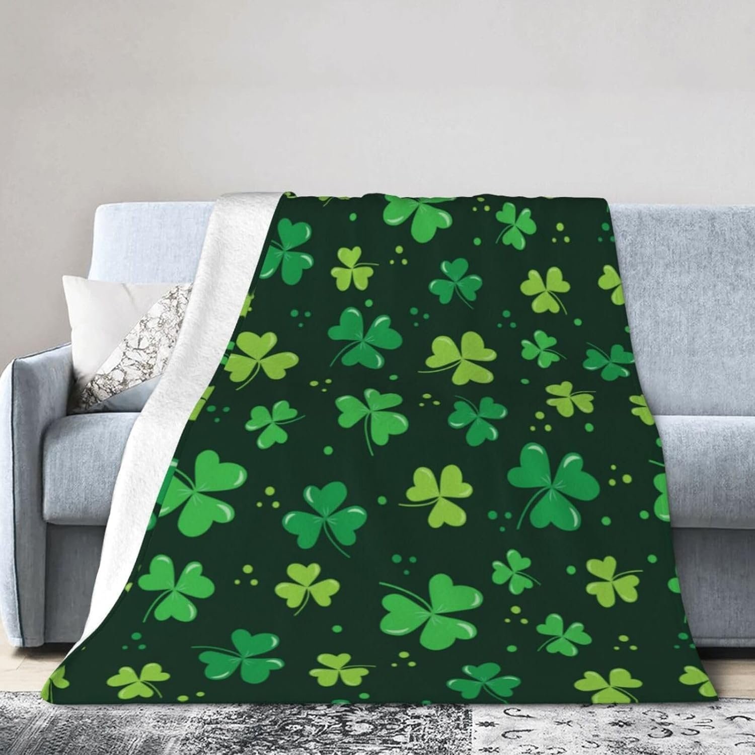 St. Patrick’s Day Irish Shamrock US Cozy Throw Blanket