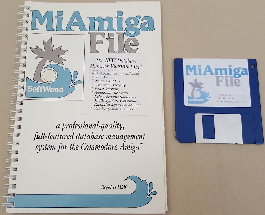 MiAmiga File v1.0 The Database Manager©1986 SoftWood Company for Commodore Amiga