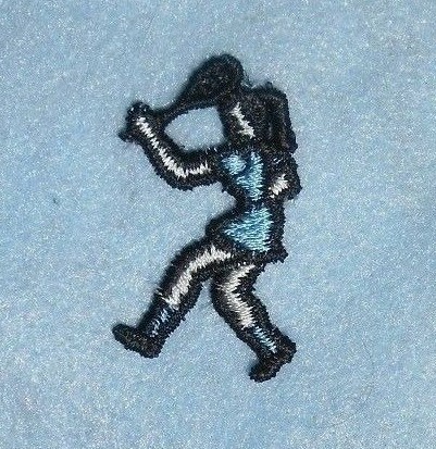 Tennis Girl Patch - vintage - 1 inches  x 1 3/4 inches