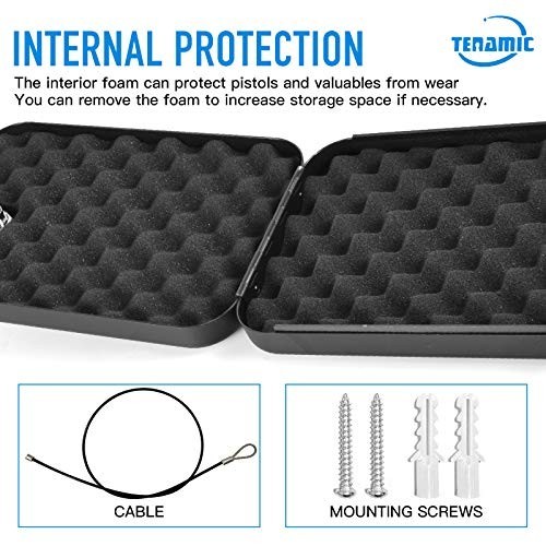 Portable Gun Safe - Solid Steel Handgun Lock Box for Home & Car Travel Security