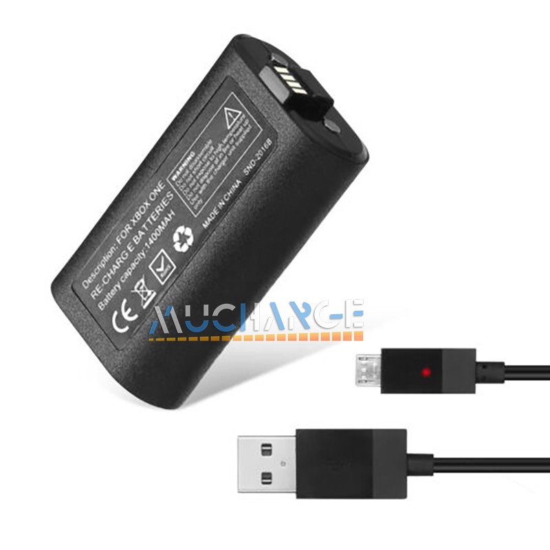 Microsoft Xbox Play 1400mAh Rechargeable Battery Controller Charge USB Cable