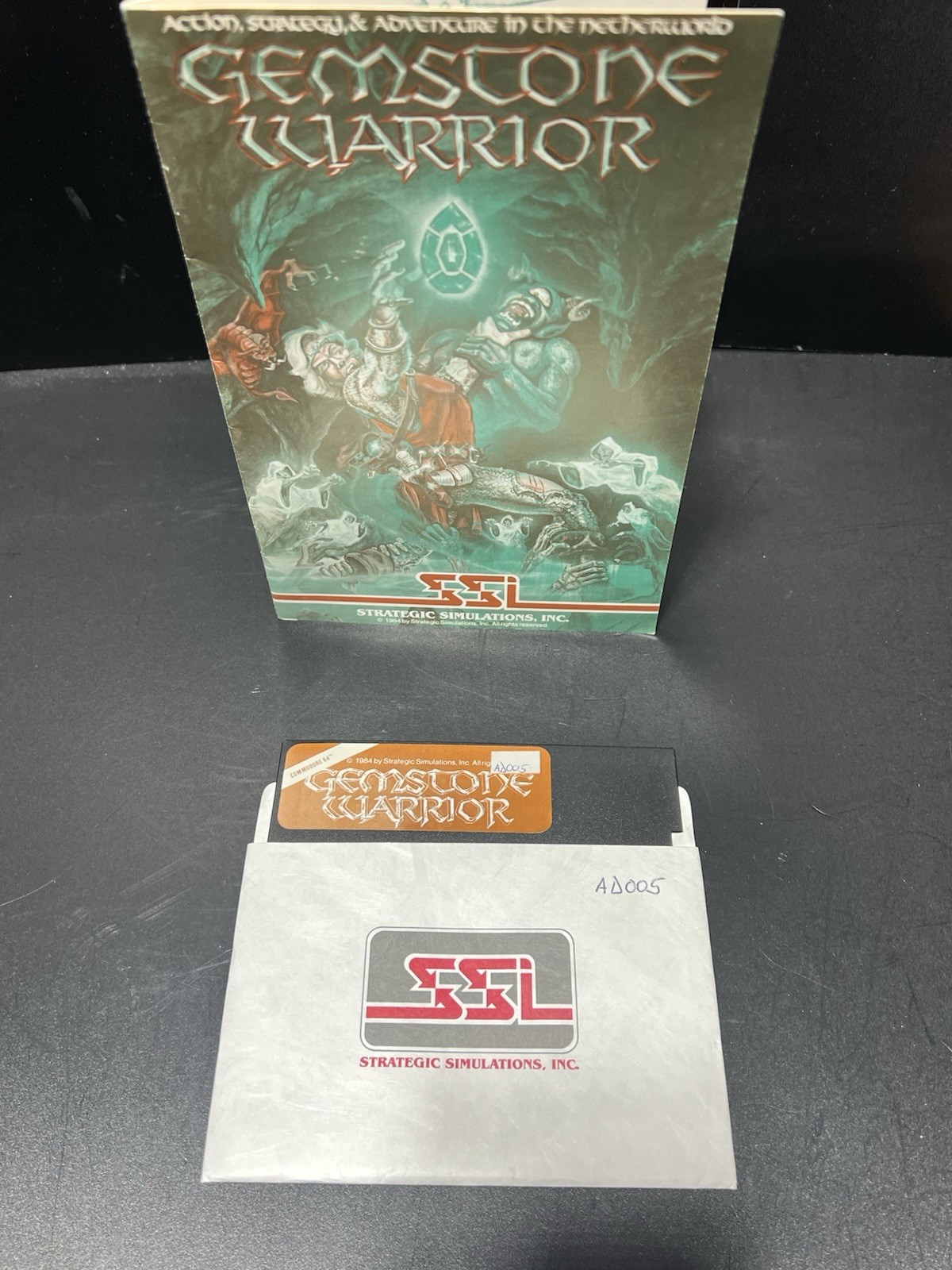 Gemstone Warrior Commodore 64 C64 Manual and 5.25" Floppy Disk  NO BOX