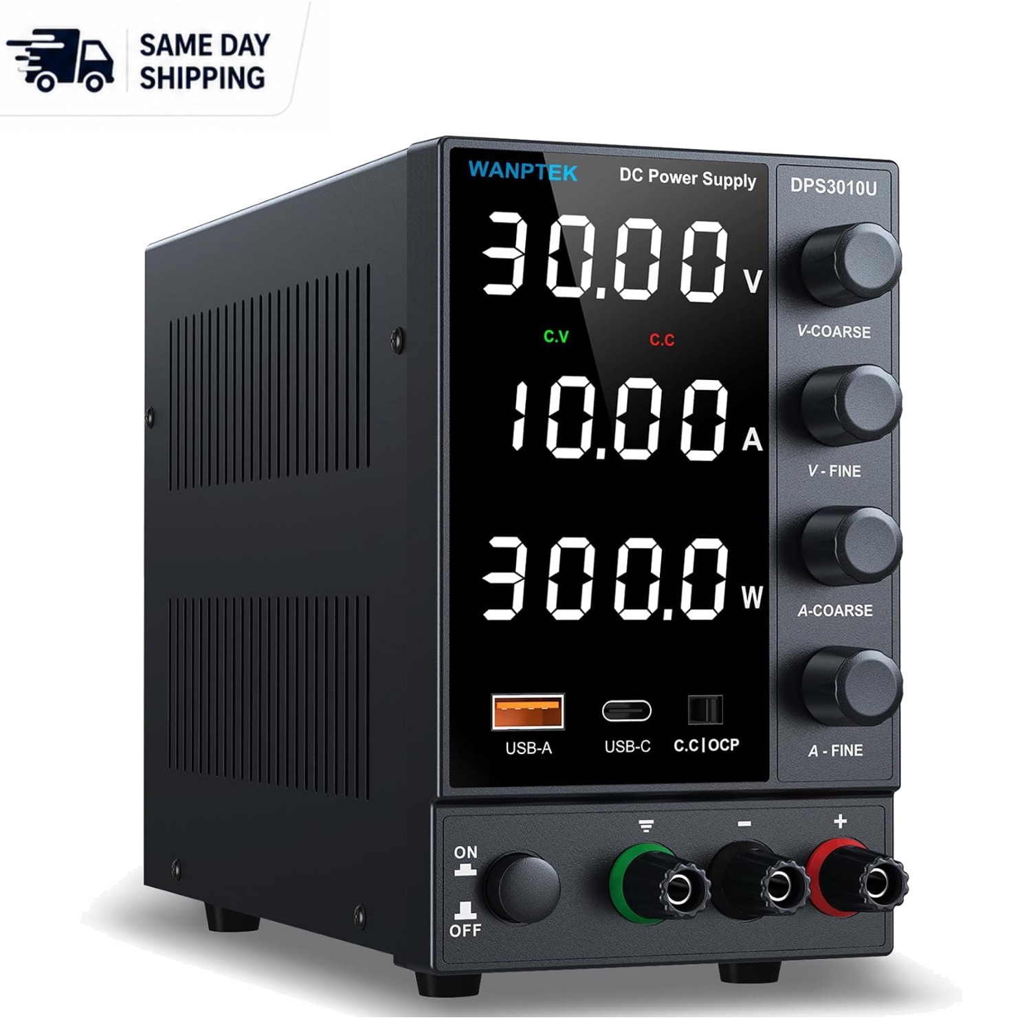 High-Performance DC Power Supply for Electronics with Cooling Fan & Quick Charge