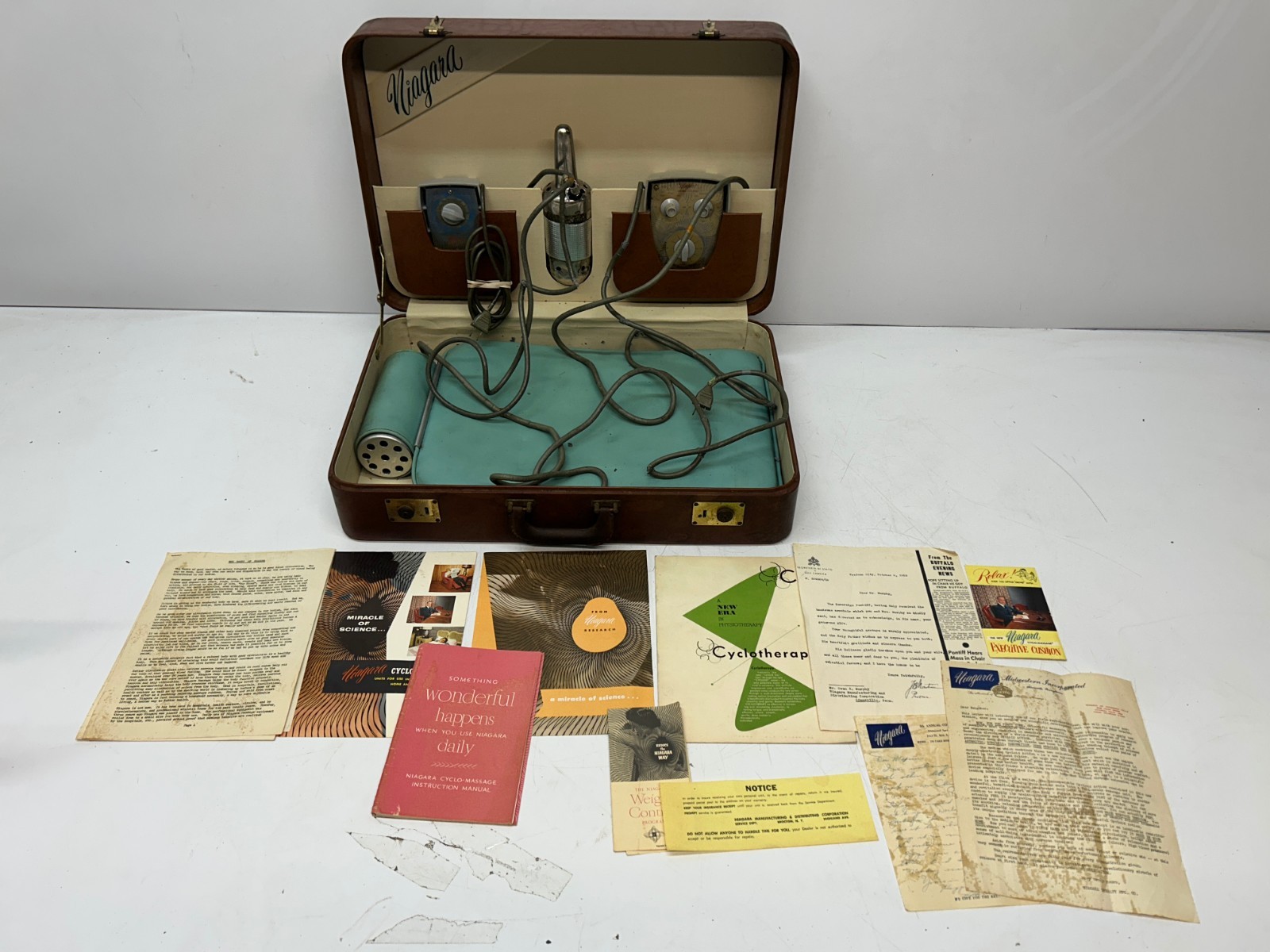 Vtg Niagara Cyclotherapy Thermo-Cyclopad Heater & Massager Quack W/ Case As IS
