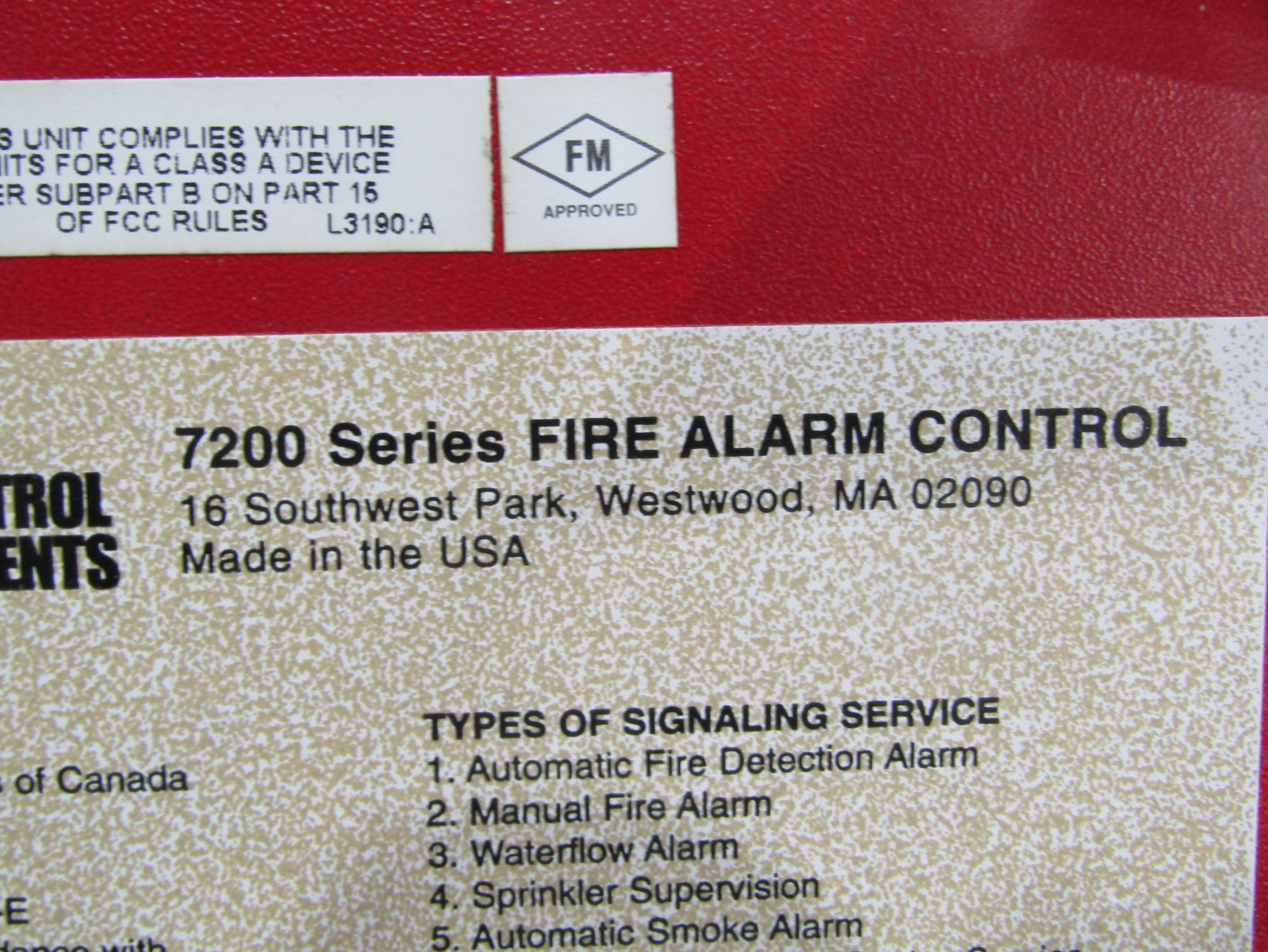 💥FCI FIRE CONTROL INSTRUMENTS FIRE ALARM CONTROL