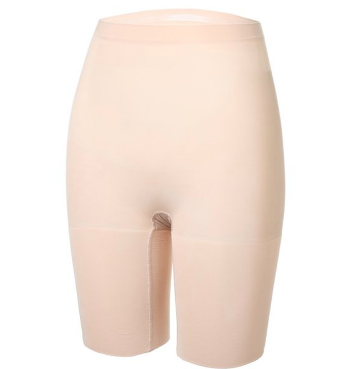Delimira L45832 Women's Beige High Waisted Shaper Shorts Size Large