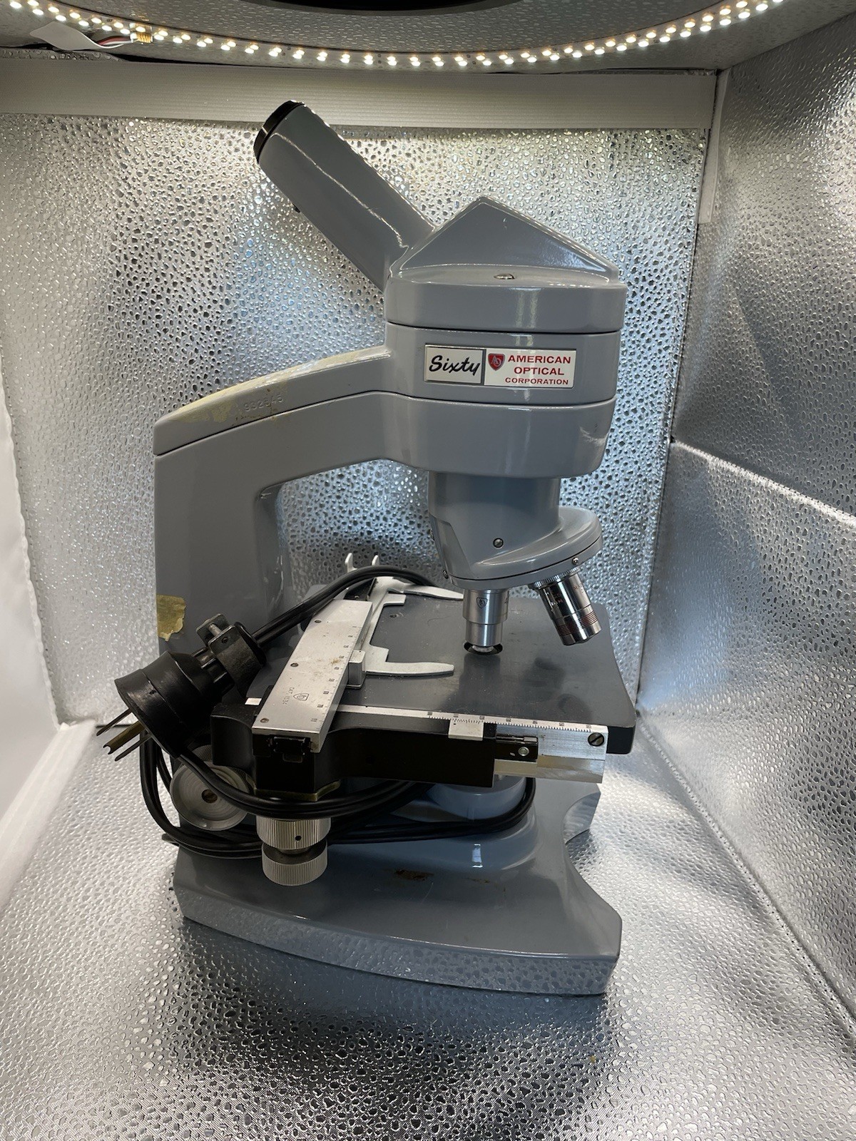 AMERICAN OPTICAL SIXTY CORPORATION MICROSCOPE 3 LENSES 100x 43x 10