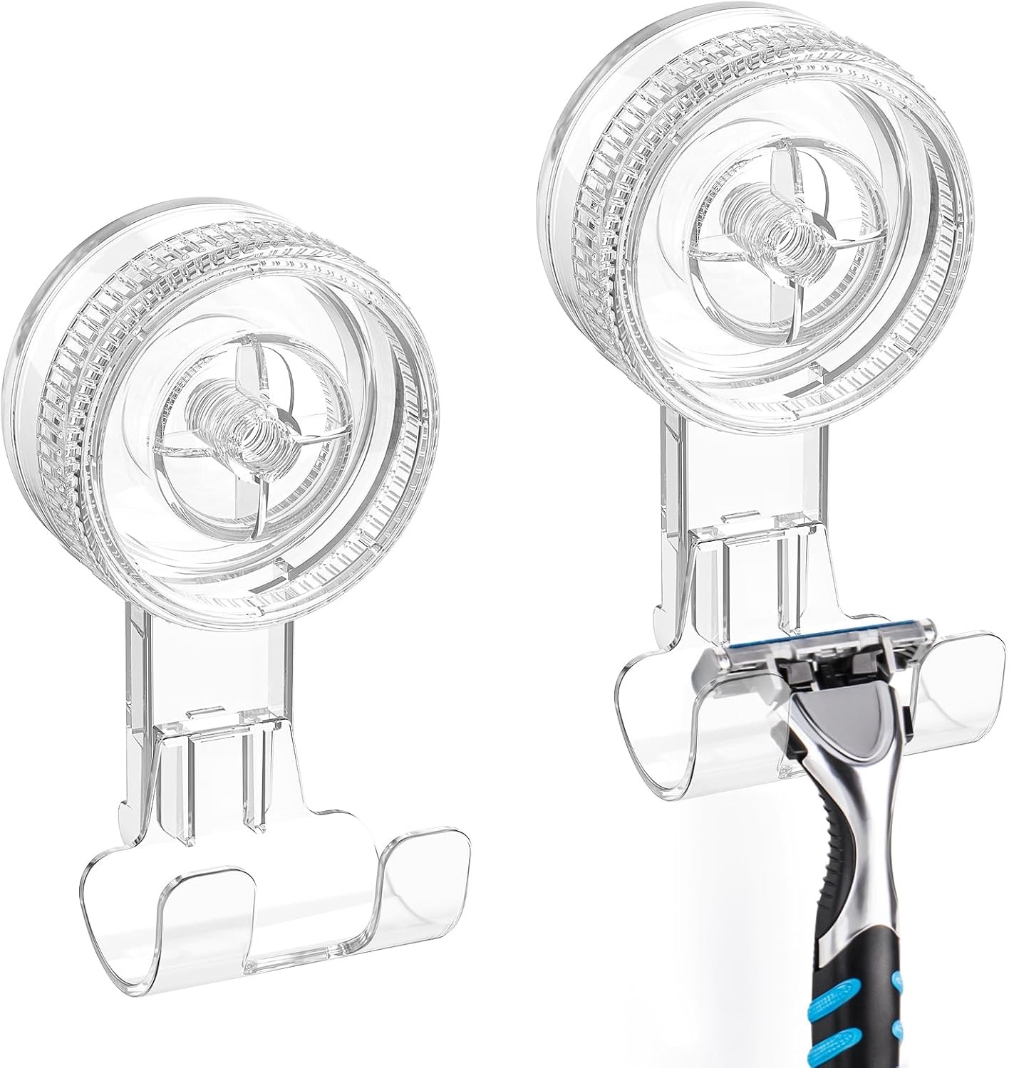 Suction Hooks, 2 Pack Razor Hooks Removable & Reusable Suction Shower Hook