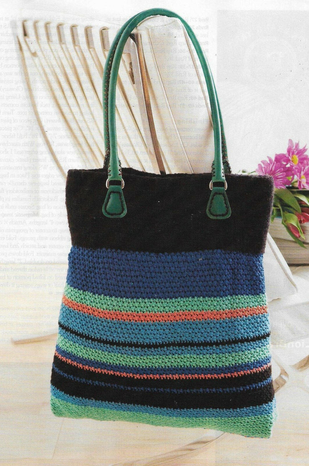 TREMENDOUS TOTE HANDBAG PURSE CROCHET PATTERN INSTRUCTIONS