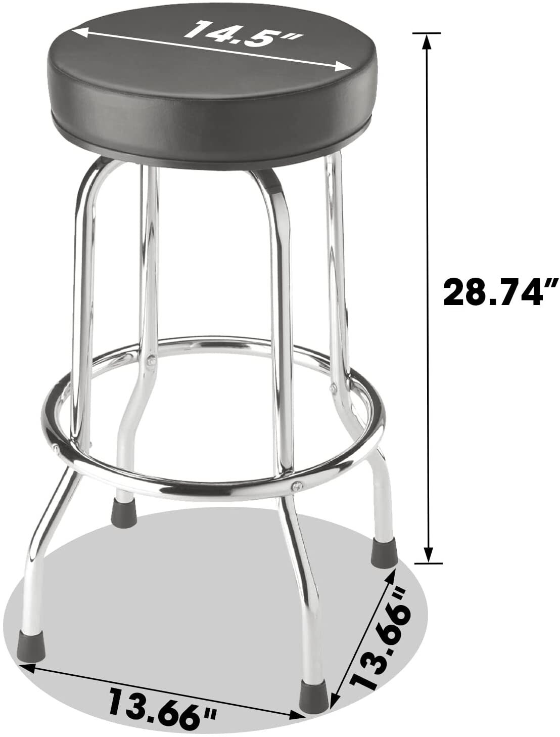BIG RED 18.5" Swivel Bar Stool Padded Garage/Shop Seat, 28.74" Tall, Torin