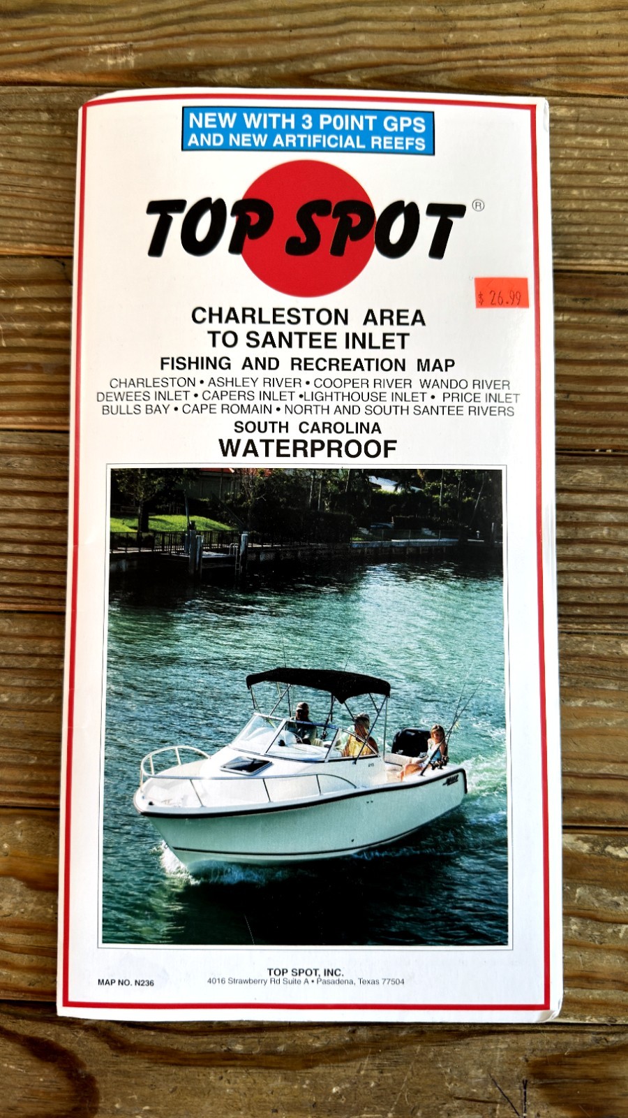 Top Spot n263 Nautical Map Charleston Area to Santee Inlet Fishing