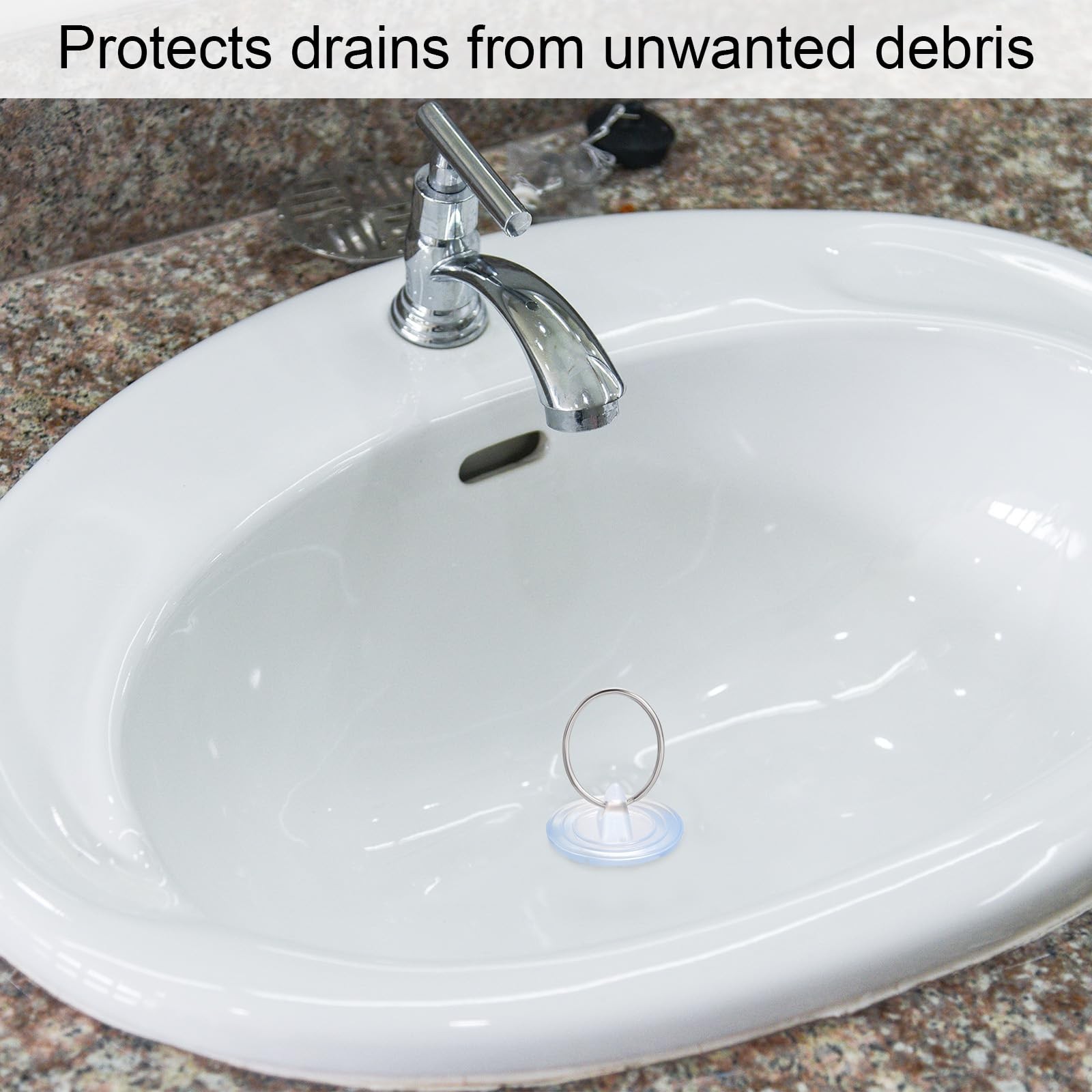 uxcell Rubber Sink Plug, Clear Drain Stopper Fit 1-1/2" to 1-5/8"
