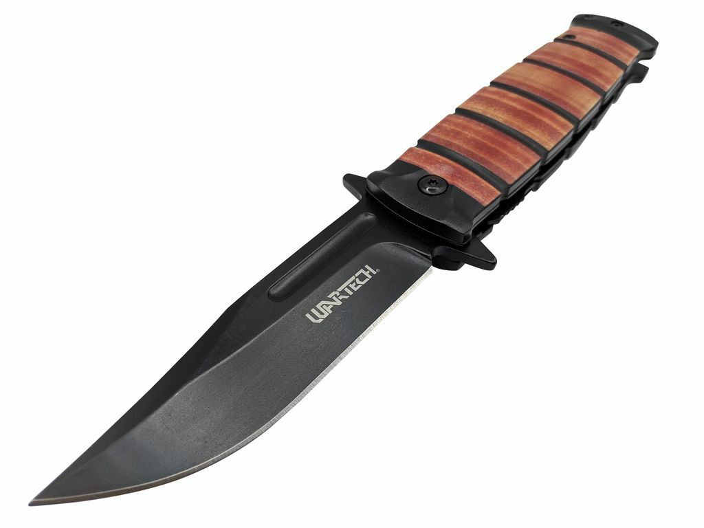 Spring-Assist Folding Knife | Military Combat Tactical 3.5" Black Drop Blade