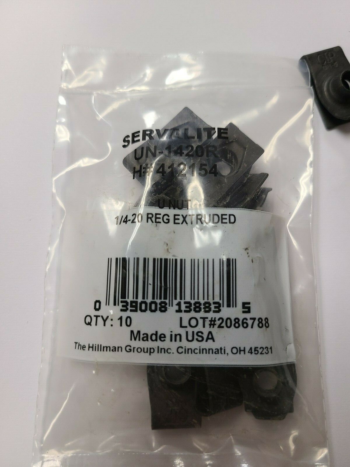 U NUT 1/4-20 REG EXTRUDED PACK OF 10 "SPEED CLIP"